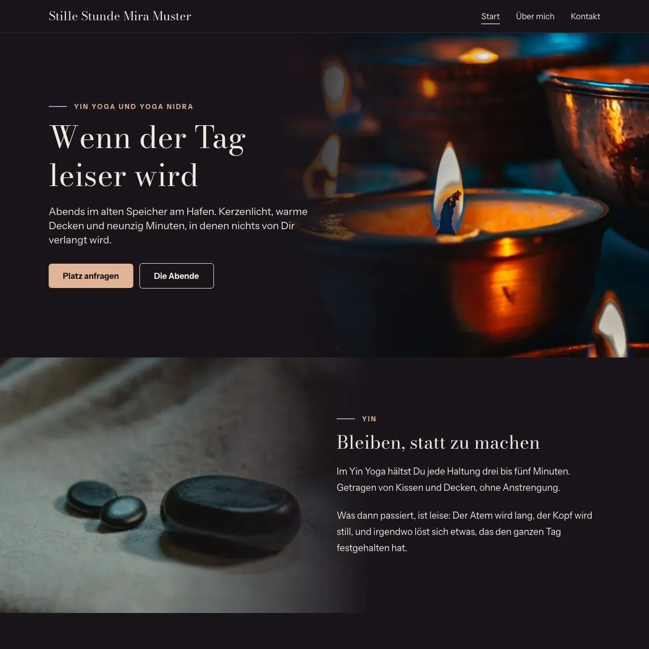 Startseite von Stille Stunde Mira Muster in Aubergine und Rosé am Rechner